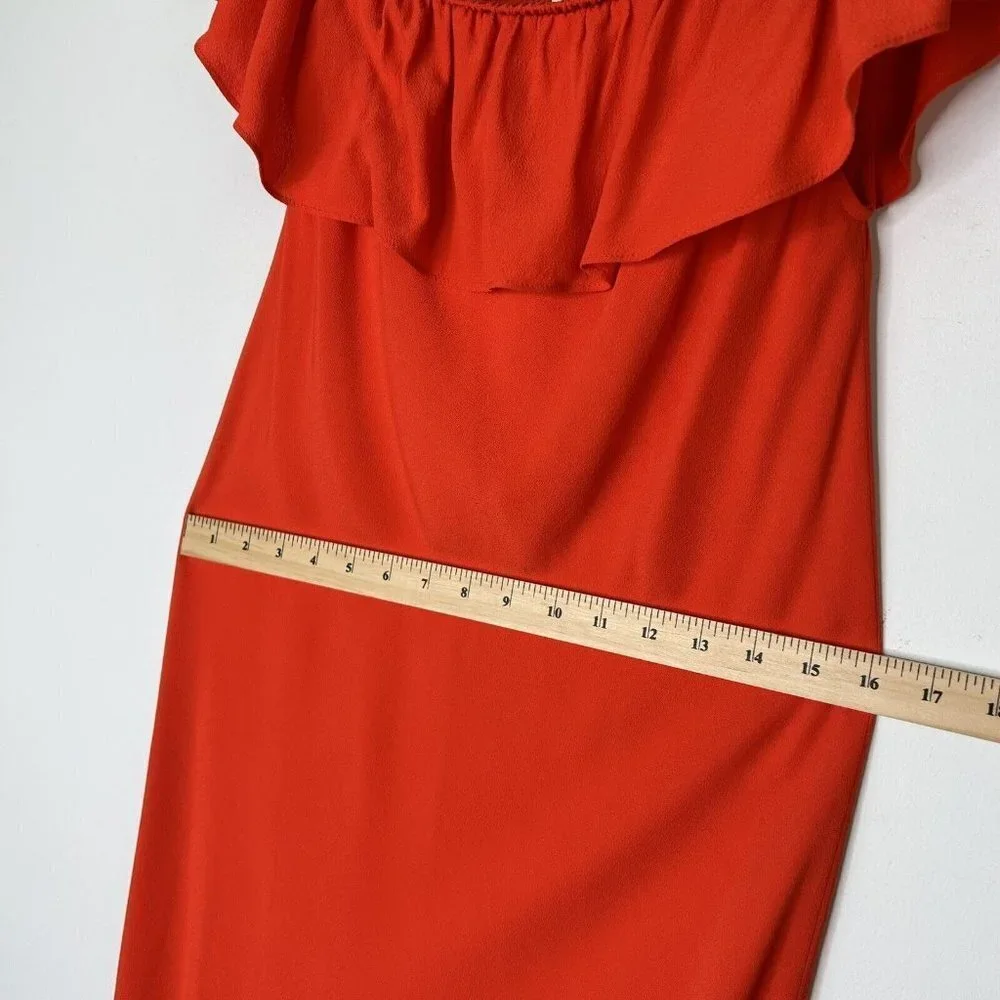 Veronica Beard Oleta Red Orange Midi Dress Womens‎ Size 4